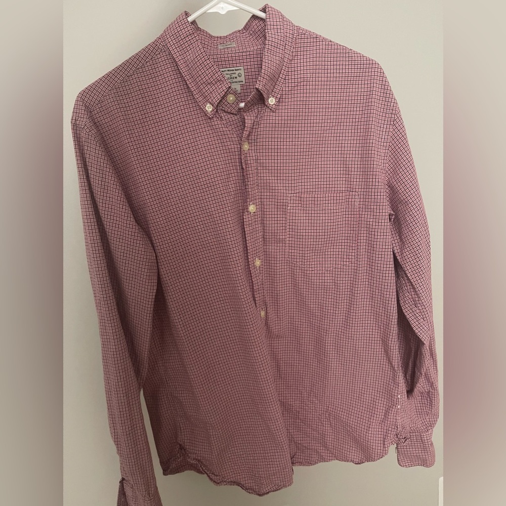 J. Crew Slim Fit Men’s Stripe Dress Shirt Size Large Quality Woven Shirts